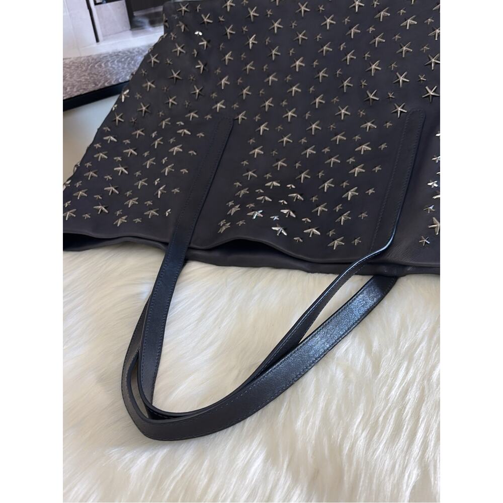 JIMMY CHOO Studded Star Leather Tote Bag - Navy Blue - Picture 9 of 12